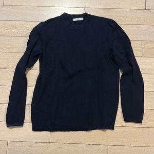 Mango Navy Waffle Knit Sweater SIZE S